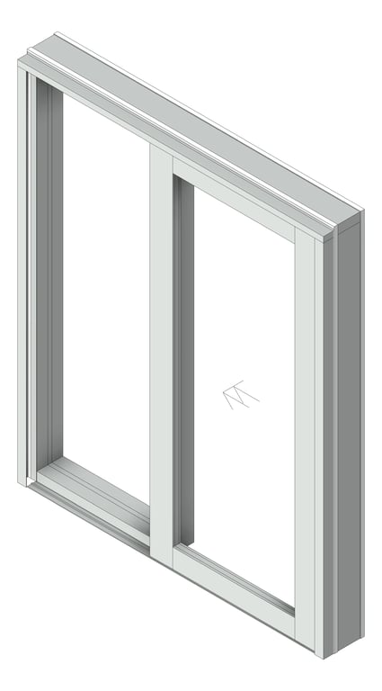 3D Shaded Image of Door Sliding Capral AGS 225 1P