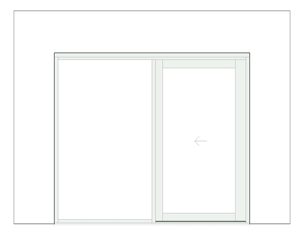 Front Image of Door Sliding Capral AGS 225 1P TopHung SideLight