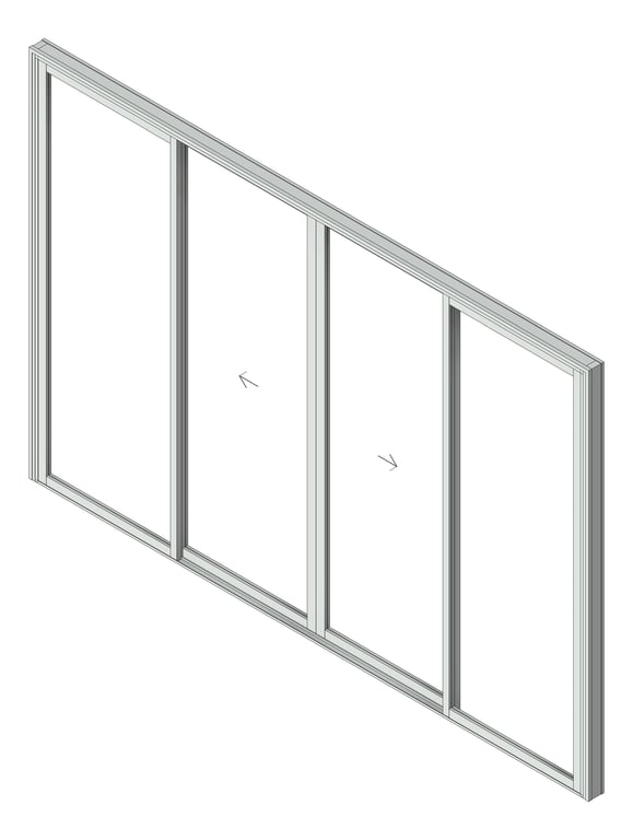 3D Shaded Image of Door Sliding Capral AGS 900 4P BiParting OXXO