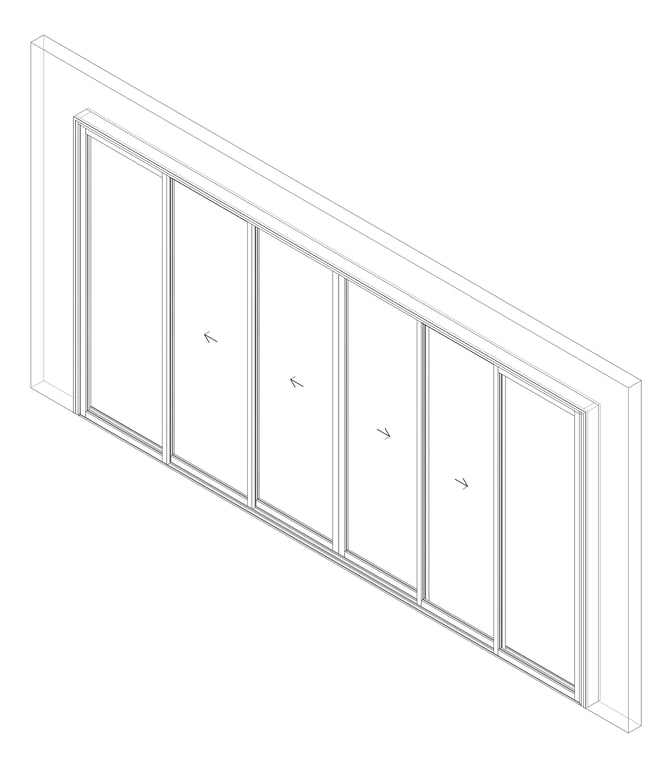 3D Documentation Image of Door Sliding Capral AGS 900 6P BiParting OXXXXO