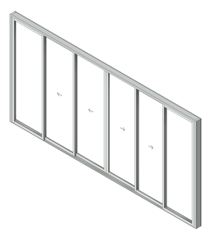 3D Shaded Image of Door Sliding Capral AGS 900 6P BiParting OXXXXO