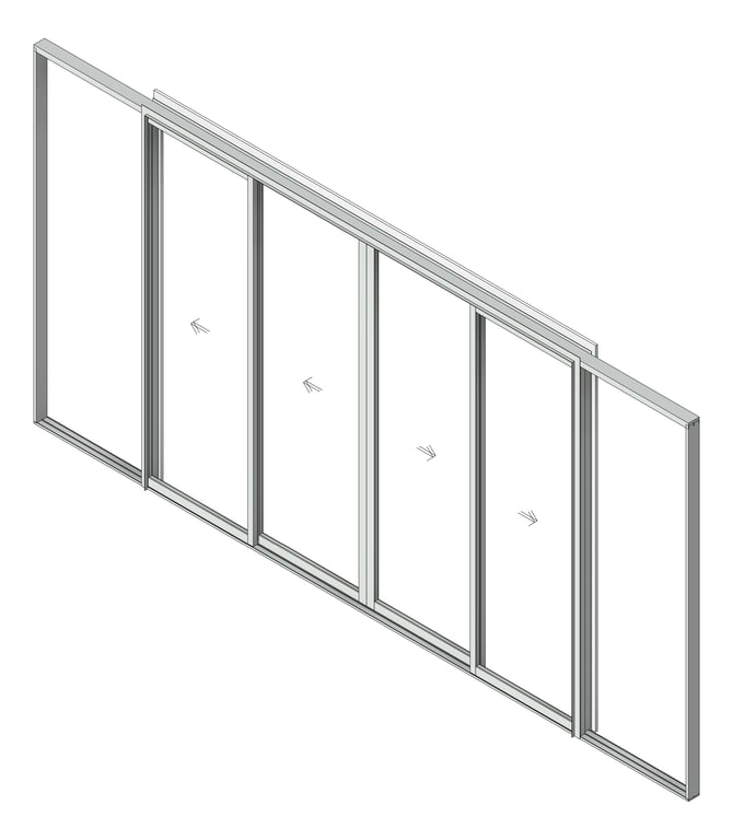 3D Shaded Image of Door Sliding Capral AGS 900 Cavity 4P BiParting