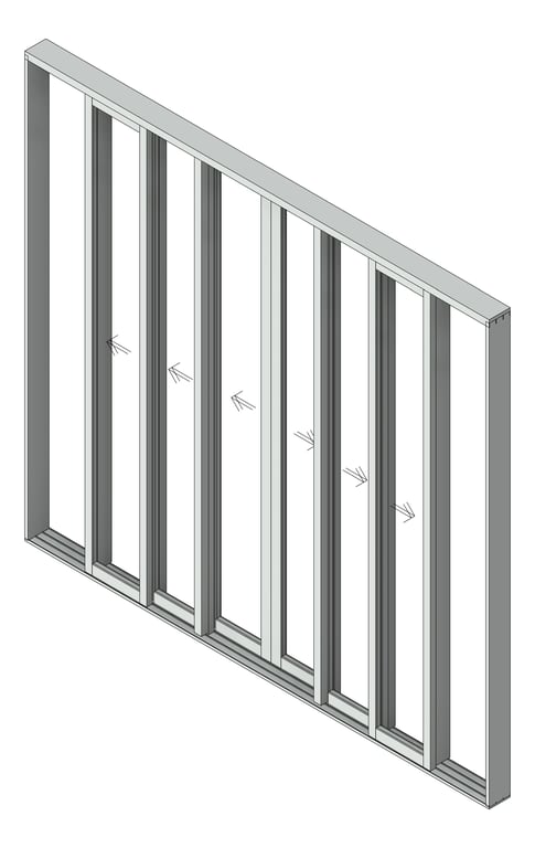 3D Shaded Image of Door Sliding Capral AGS 900 Cavity 6P BiParting