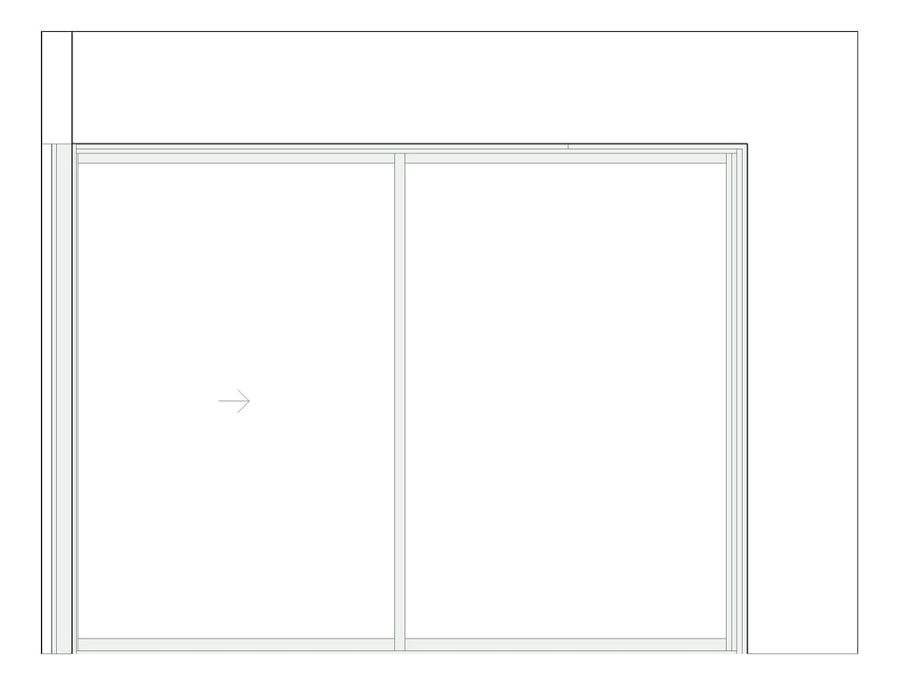 Front Image of Door Sliding Capral AGS 900 CornerInt 4P ExtSliding