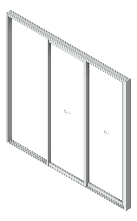 3D Shaded Image of Door Sliding Capral AGS 900 Recessed 2P