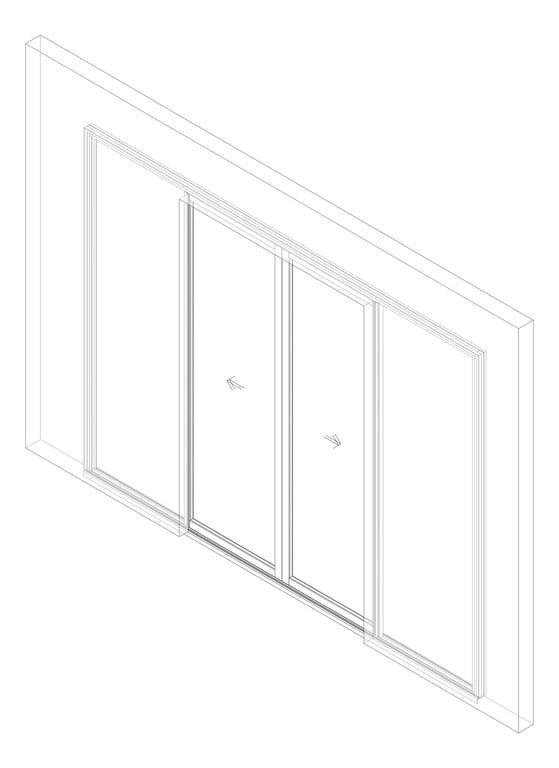 3D Documentation Image of Door Sliding Capral AGS 900 Recessed 2P BiParting