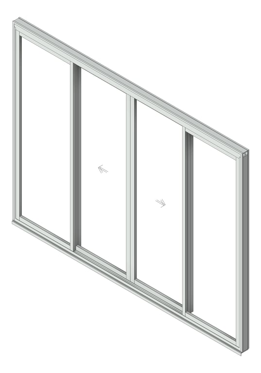 3D Shaded Image of Door Sliding Capral Artisan 994TH 4P BiParting OXXO