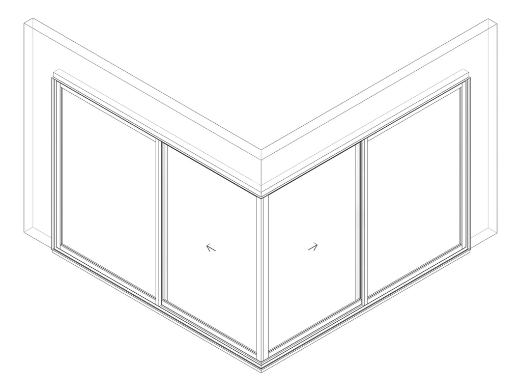 3D Documentation Image of Door Sliding Capral Artisan 994TH CornerExt 4P