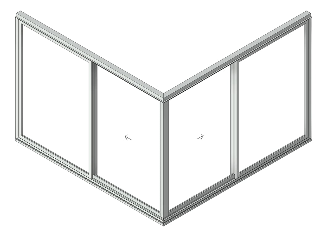 3D Shaded Image of Door Sliding Capral Artisan 994TH CornerExt 4P