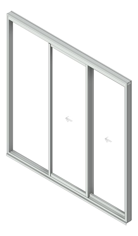 3D Shaded Image of Door Sliding Capral Artisan 994TH Recessed 2P