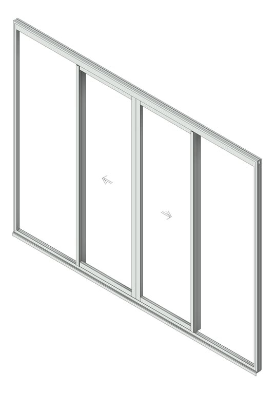 3D Shaded Image of Door Sliding Capral Artisan 994TH Recessed 2P BiParting