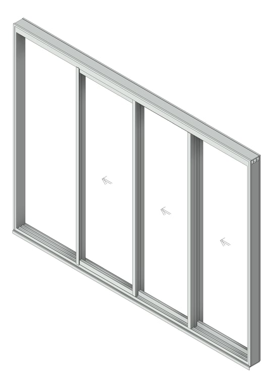 3D Shaded Image of Door Sliding Capral Artisan 994TH Recessed 3P
