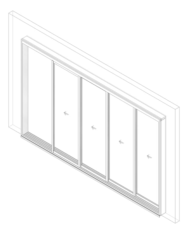 3D Documentation Image of Door Sliding Capral Artisan 994TH Recessed 4P