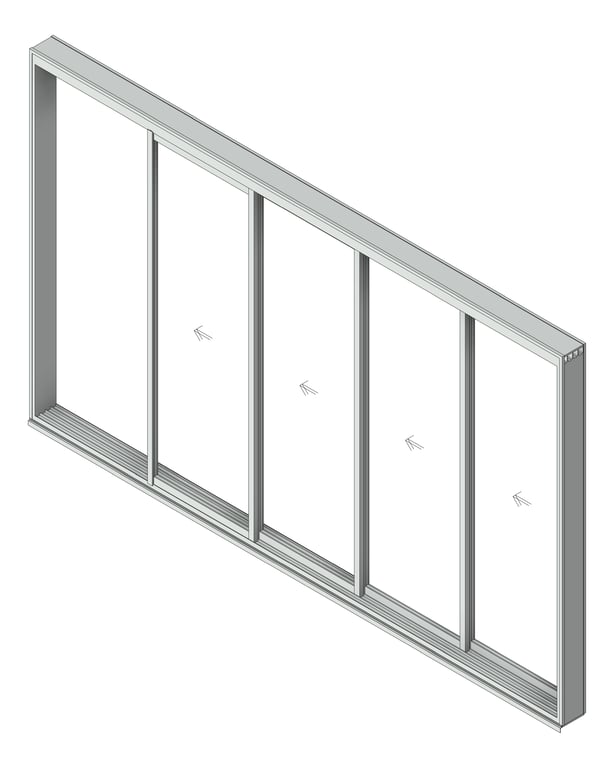 3D Shaded Image of Door Sliding Capral Artisan 994TH Recessed 4P