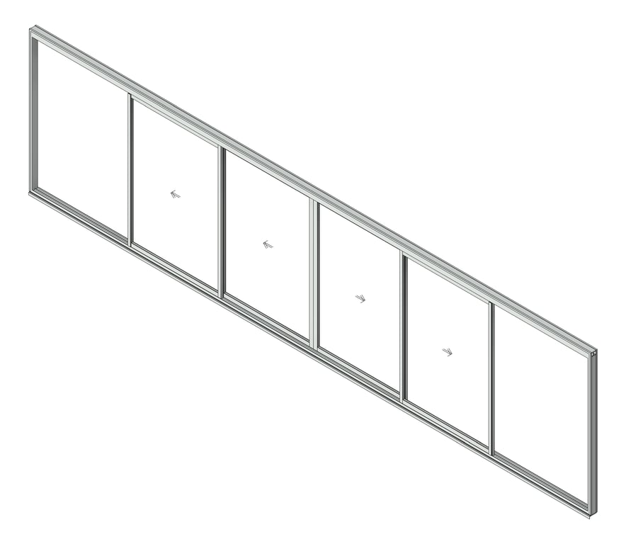 3D Shaded Image of Door Sliding Capral Artisan 994TH Recessed 4P BiParting