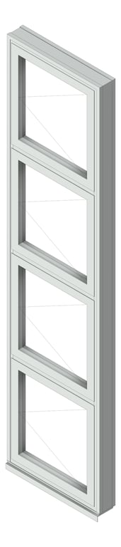 3D Shaded Image of Window Casement Capral AGS 35 V Multiple