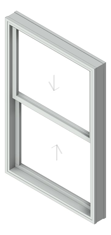 3D Shaded Image of Window DoubleHung Capral AGS 491