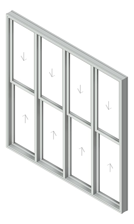 3D Shaded Image of Window DoubleHung Capral AGS 491 H Multiple