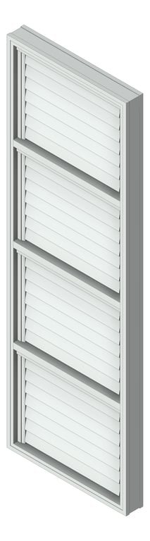 3D Shaded Image of Window Louvre Capral AGS V Multiple