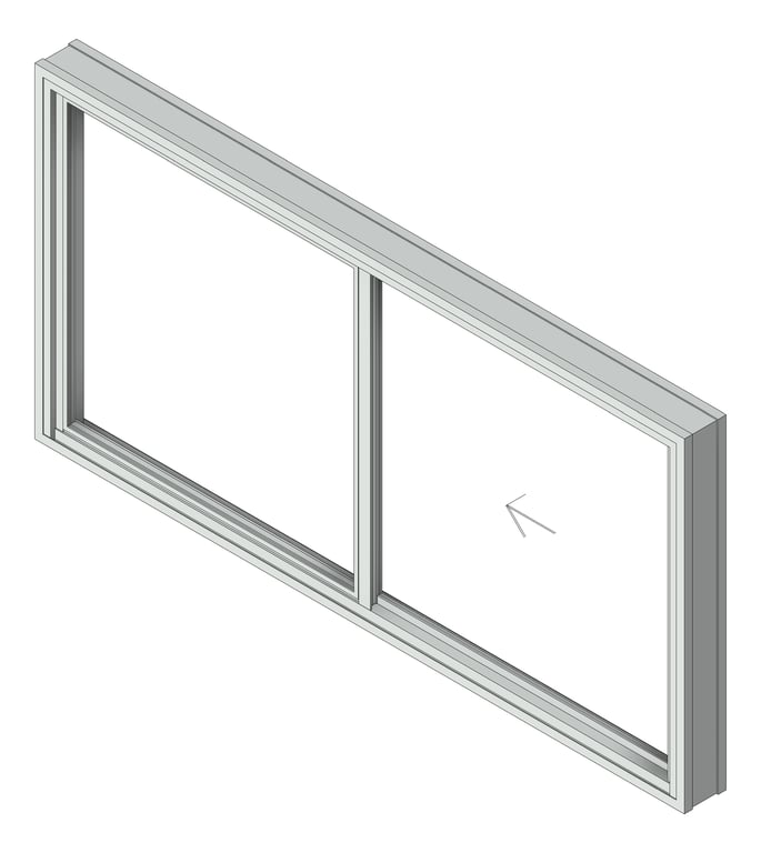 3D Shaded Image of Window Sliding Capral AGS 380 XO