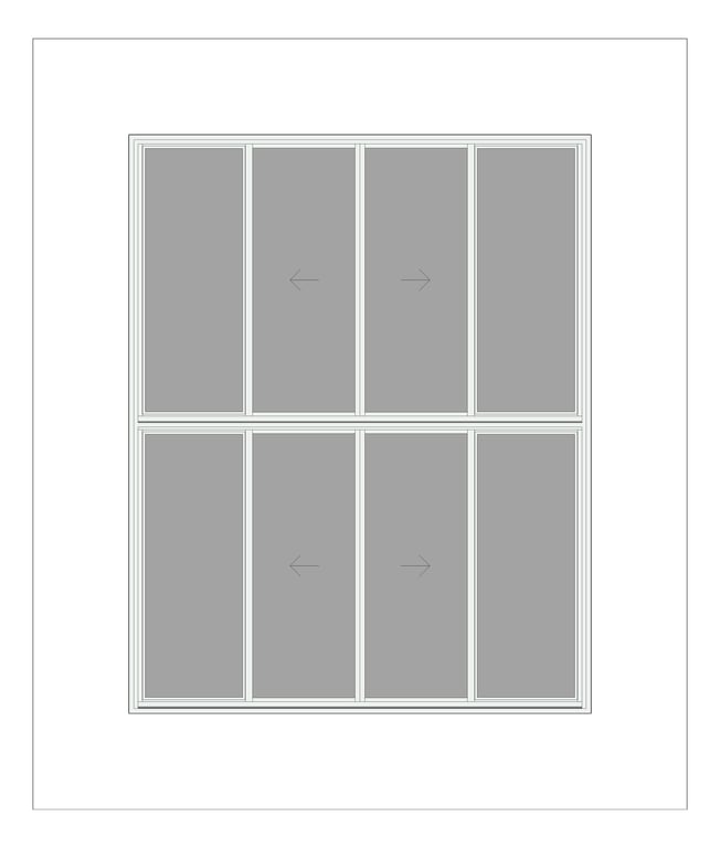 Front Image of Window Sliding Capral AGS 480 OXXOTOXXO