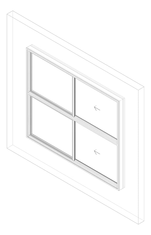 3D Documentation Image of Window Sliding Capral AGS 480 XOTXO