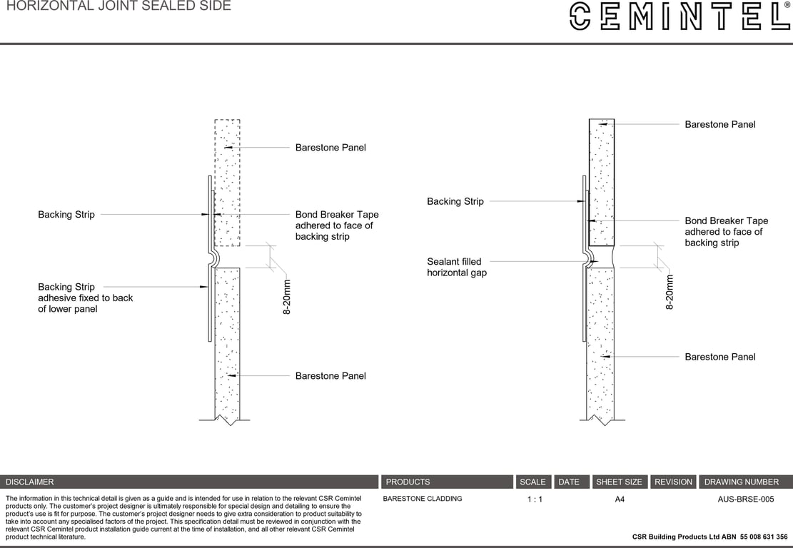 AUS-BRSE-005 - HORIZONTAL JOINT SEALED SIDE