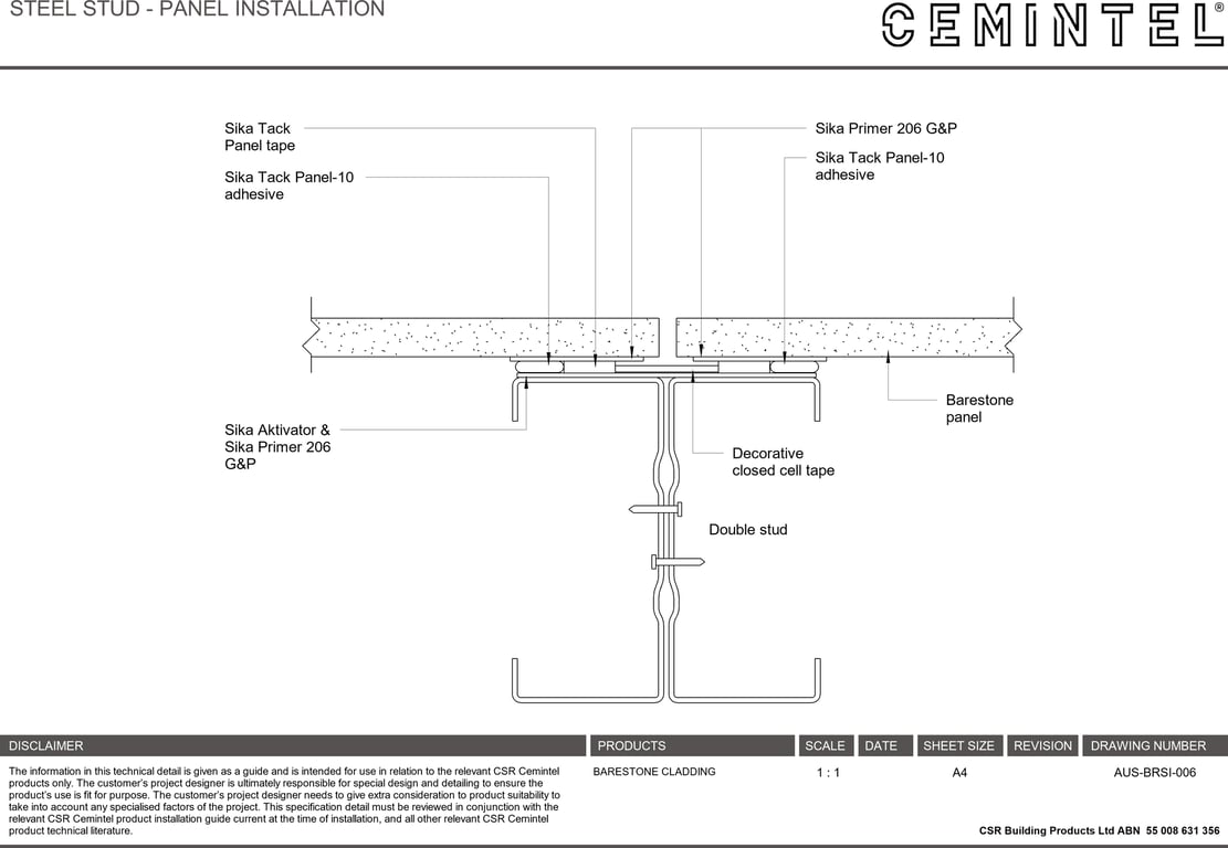 Navigate to AUS-BRSI-006 - STEEL STUD - PANEL INSTALLATION