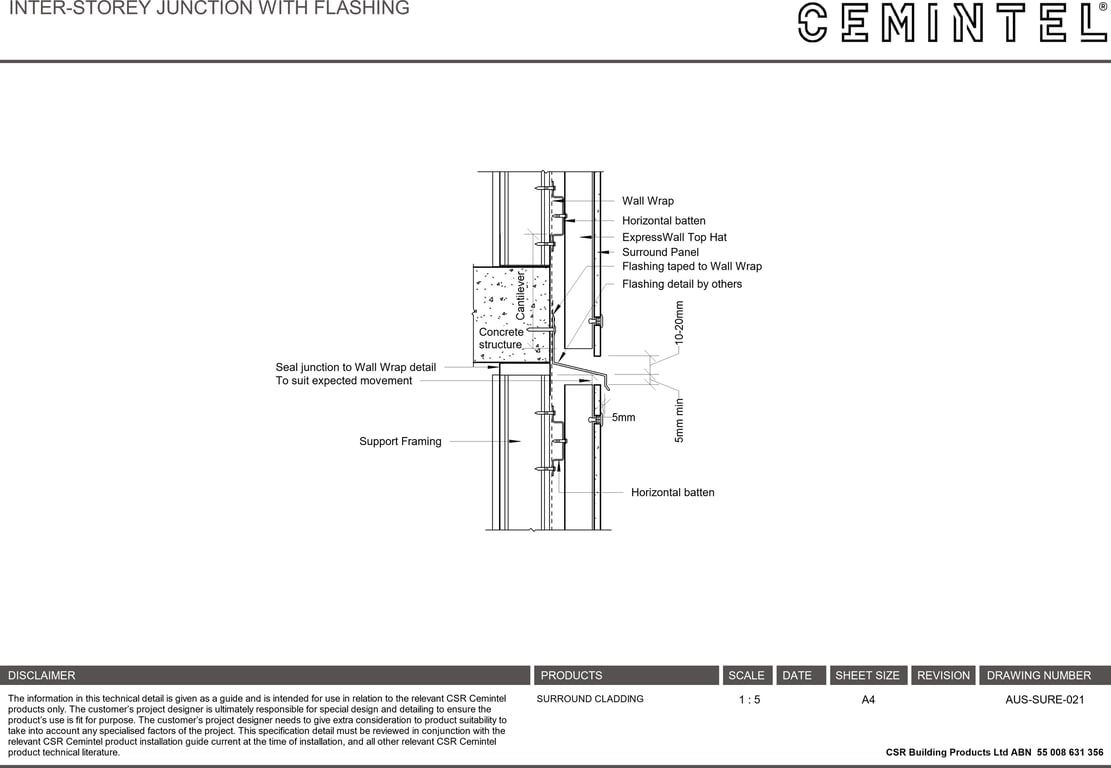 Navigate to AUS-SURE-021 - INTER-STOREY JUNCTION WITH FLASHING