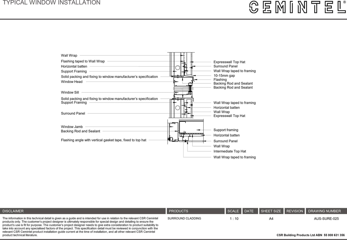 Navigate to AUS-SURE-025 - TYPICAL WINDOW INSTALLATION