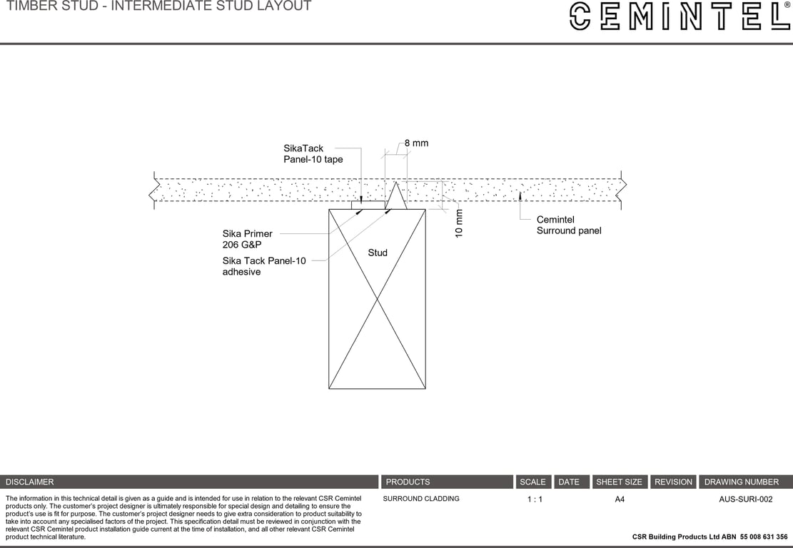 Navigate to AUS-SURI-002 - TIMBER STUD - INTERMEDIATE STUD LAYOUT