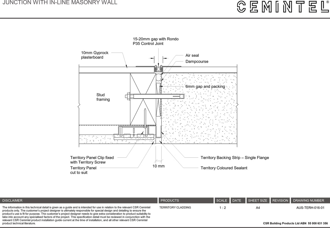Navigate to AUS-TERH-016-01 - JUNCTION WITH IN-LINE MASONRY WALL