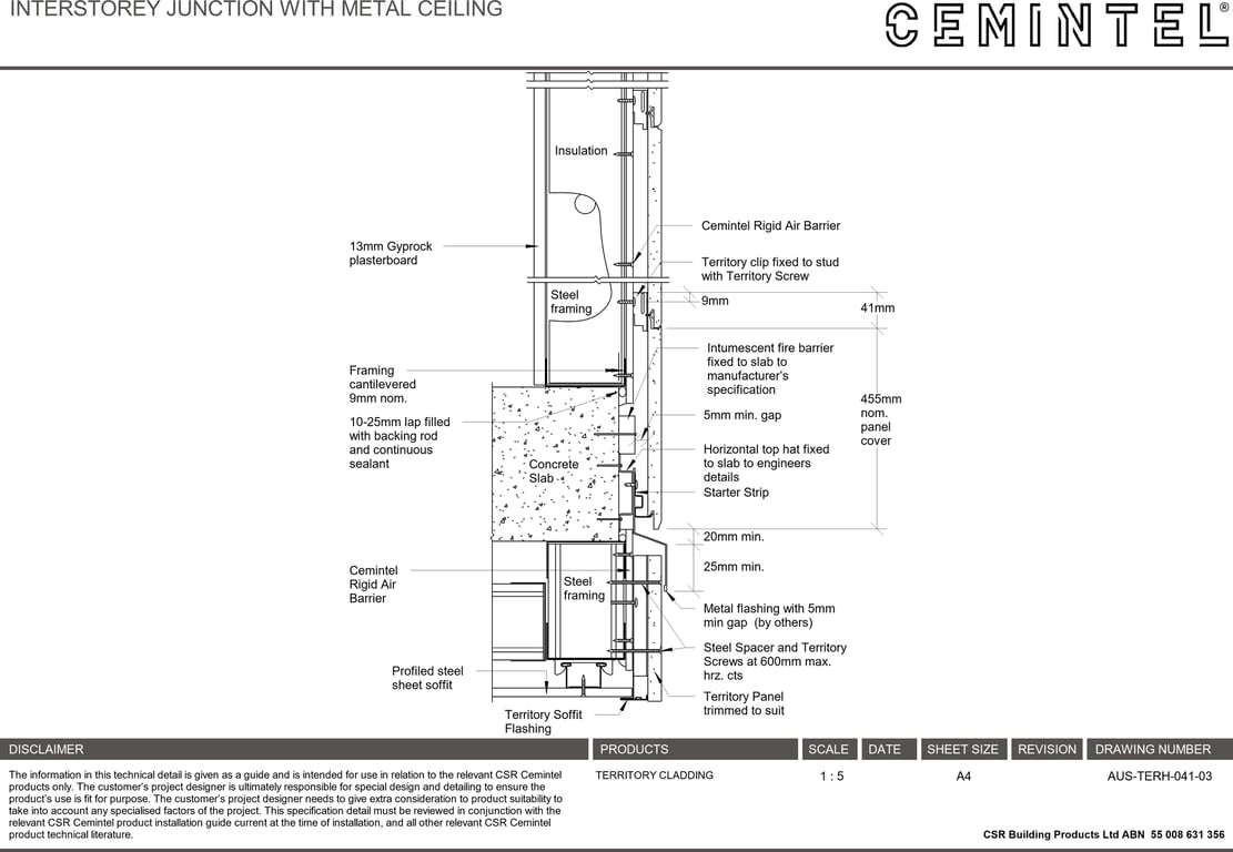  Image of AUS-TERH-041-03 - INTERSTOREY JUNCTION WITH METAL CEILING