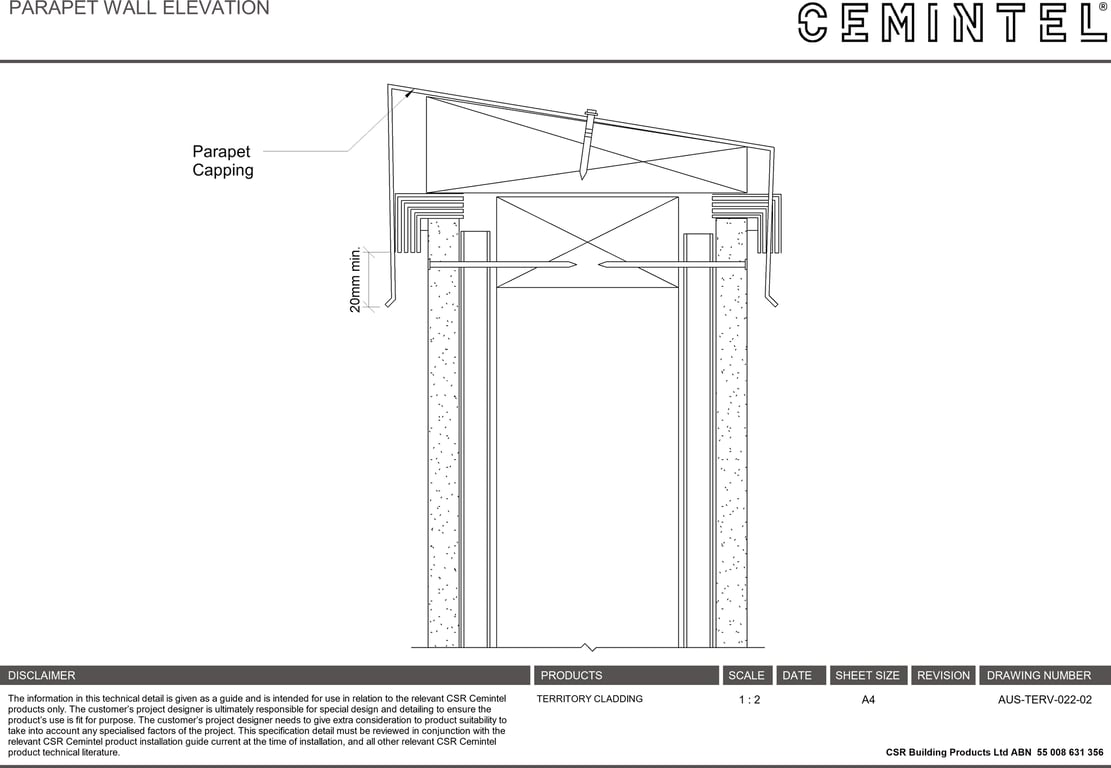 Navigate to AUS-TERV-022-02 - PARAPET WALL ELEVATION