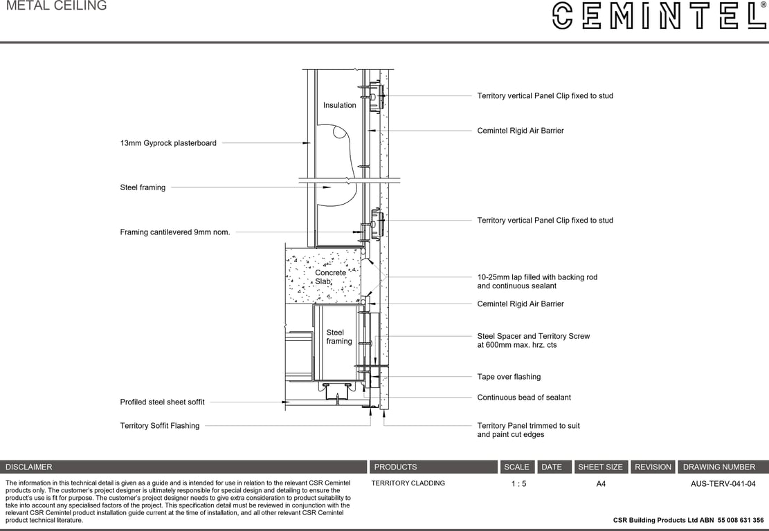 Navigate to AUS-TERV-041-04 - METAL CEILING