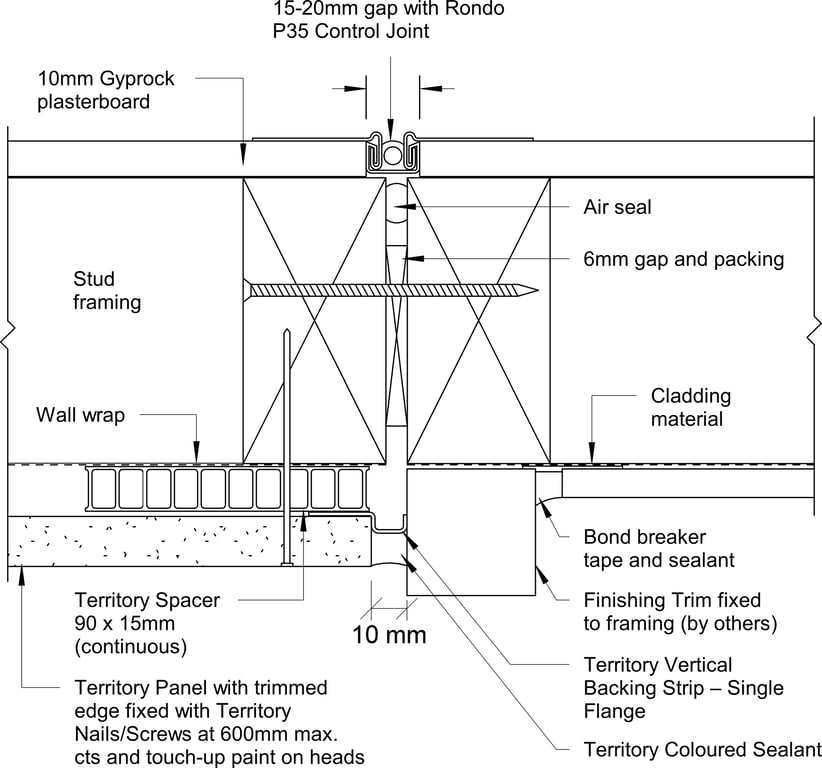  Image of Territory Vertical - Typical Junction Detail with Fibre Cement Cladding System
