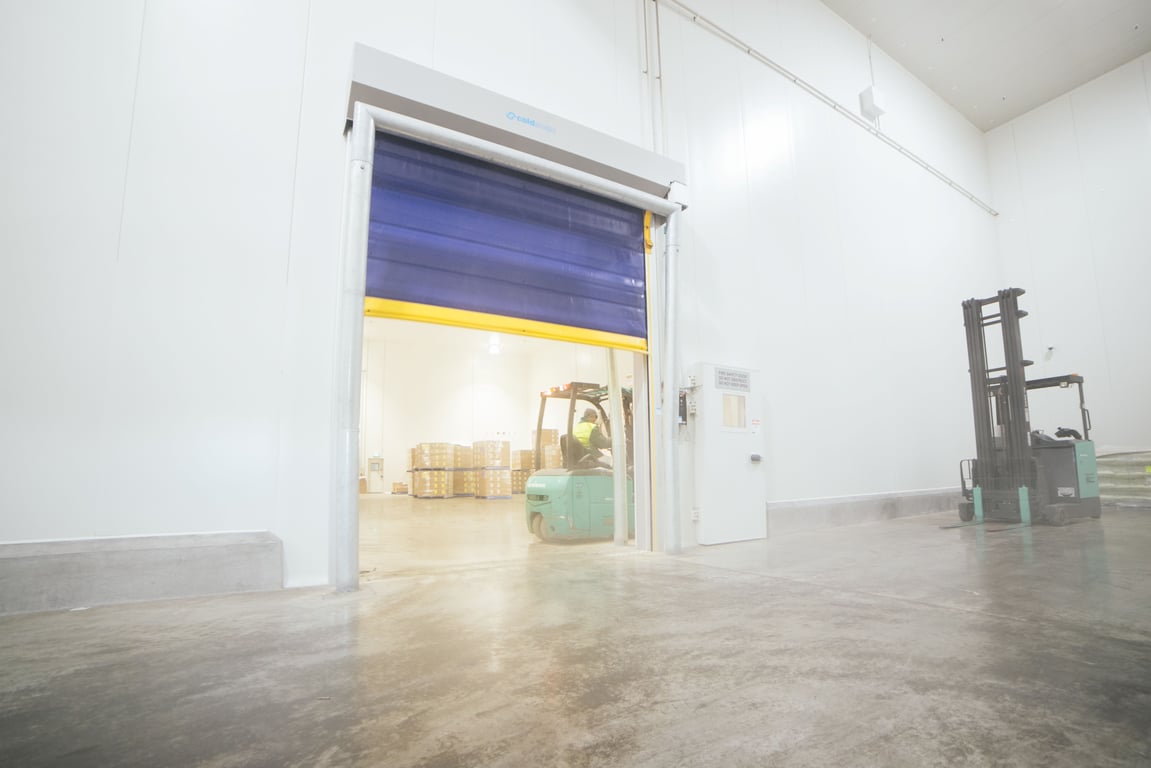 Coldshield Movichill warehouseinstall Image of Door Roller Coldshield Rapid Movichill ConcealedTrack