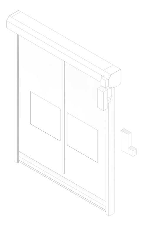 3D Documentation Image of Door Roller Coldshield Rapid EX35 ConcealedTrack
