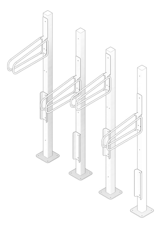 3D Documentation Image of Rack Bicycle Cora PostMounted Vertical