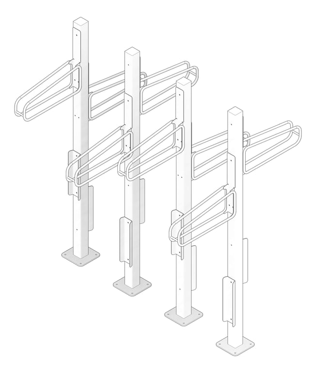 3D Documentation Image of Rack Bicycle Cora PostMounted Vertical Double
