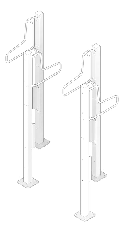 3D Documentation Image of Rack Bicycle Cora PostMounted Vertical Fenders Nested