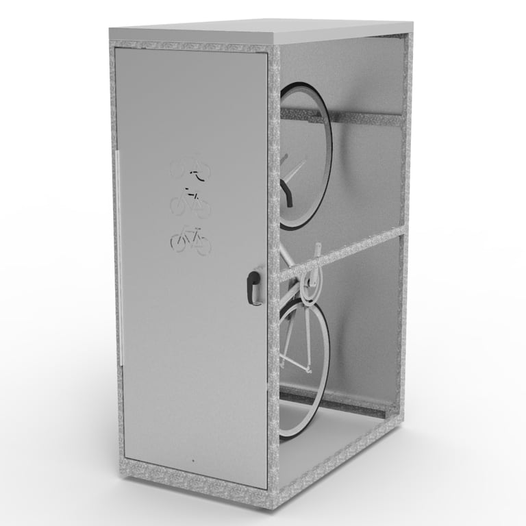 CBL-V HD-HDG-GAL-PER-OPEN Image of Locker Bicycle Cora Vertical