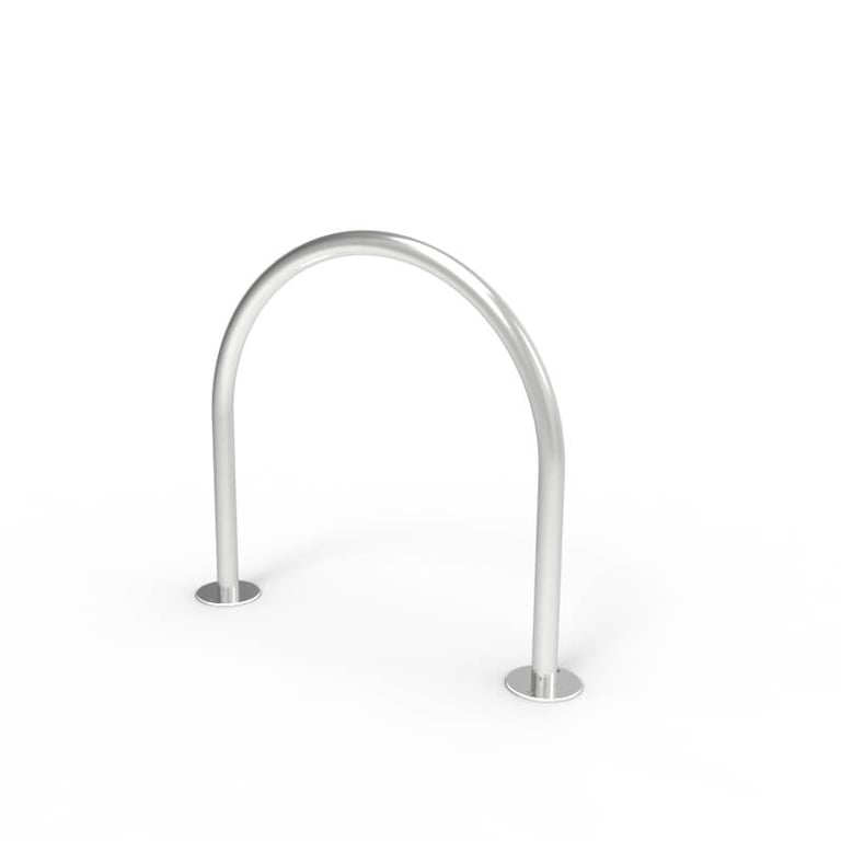 cbr2b-stainless-steel-bike-rail-perspective Image of Rail Bicycle Cora Rounded SurfaceMount