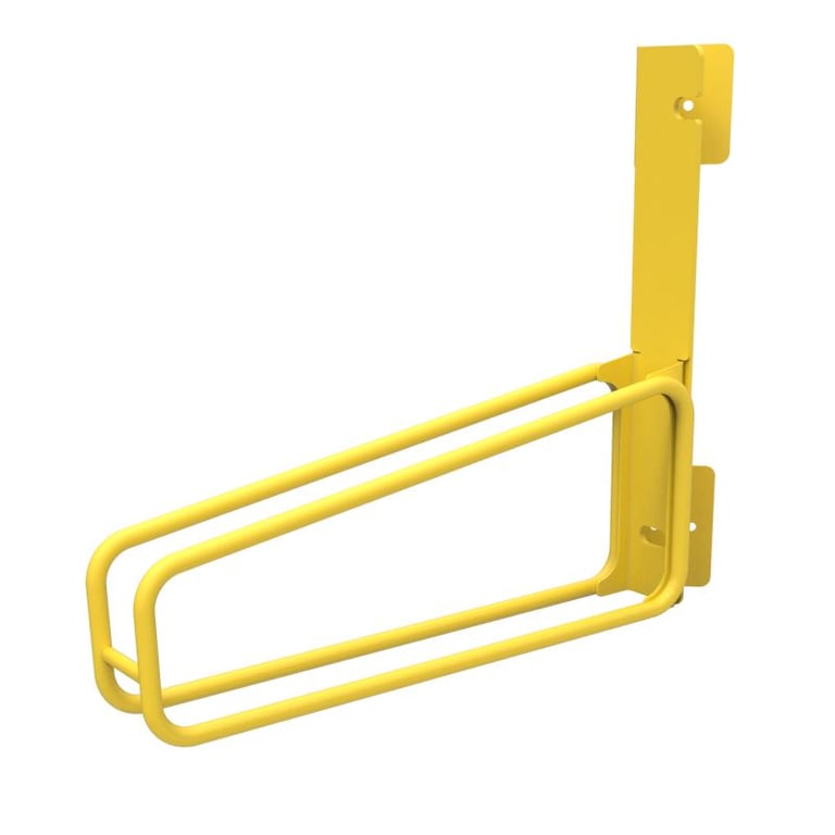 e3vr-45l-angled-vertical-bike-rack-perspective Image of Rack Bicycle Cora WallMounted Vertical Angled