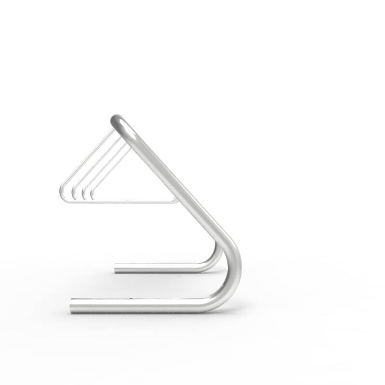 expo-4506-stainless-bike-rack-5-7-capacity-side Image of Rack Bicycle Cora Expo 7Bay