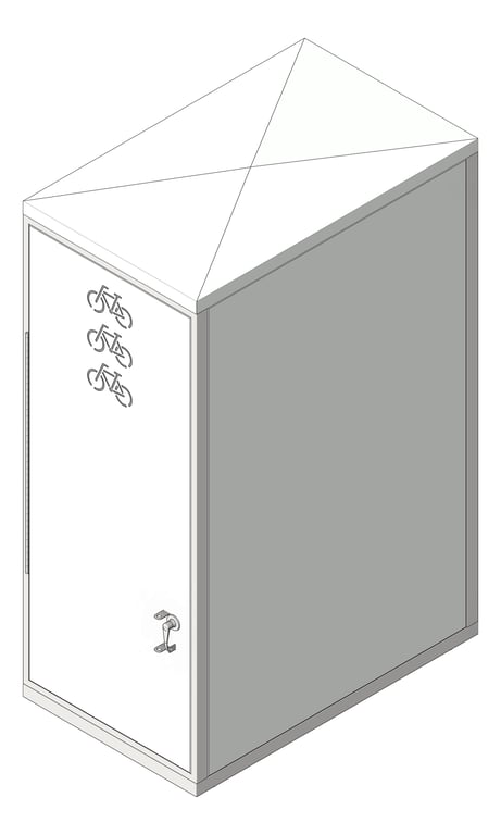 3D Shaded Image of Locker Bicycle Cora Vertical