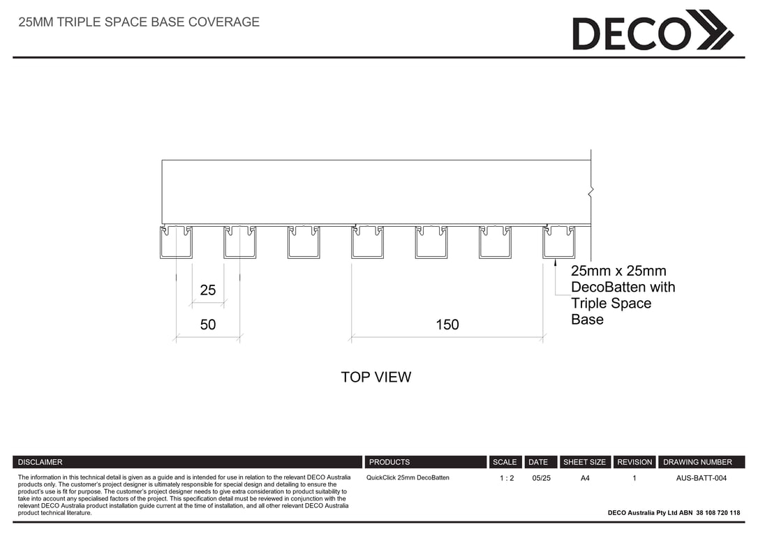 Navigate to AUS-BATT-004 - 25MM TRIPLE SPACE BASE COVERAGE