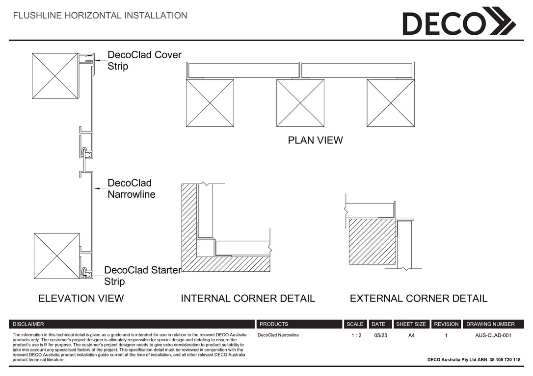 Navigate to AUS-CLAD-001 - FLUSHLINE HORIZONTAL INSTALLATION