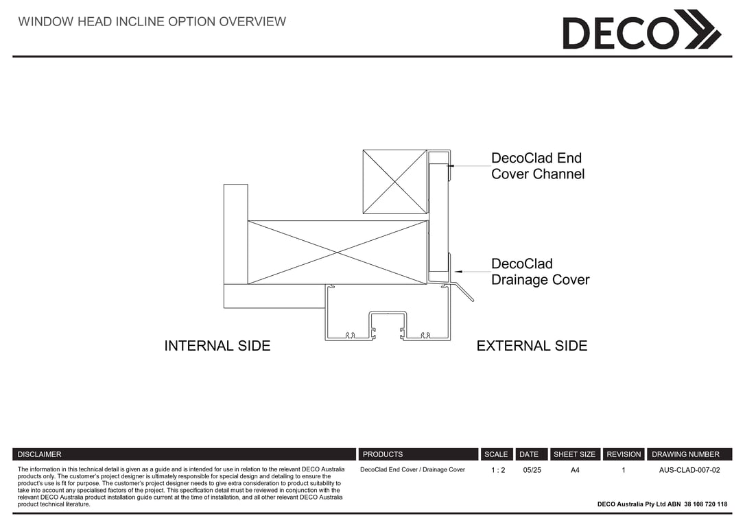 Navigate to AUS-CLAD-007-02 - WINDOW HEAD INCLINE OPTION OVERVIEW