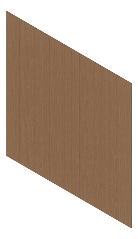 3D Presentation Image of Cladding Aluminium Deco VGroove Vertical SilkyOak Material